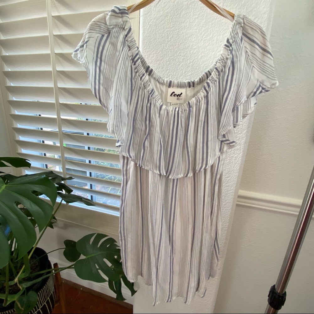 Striped ruffled top - maternity